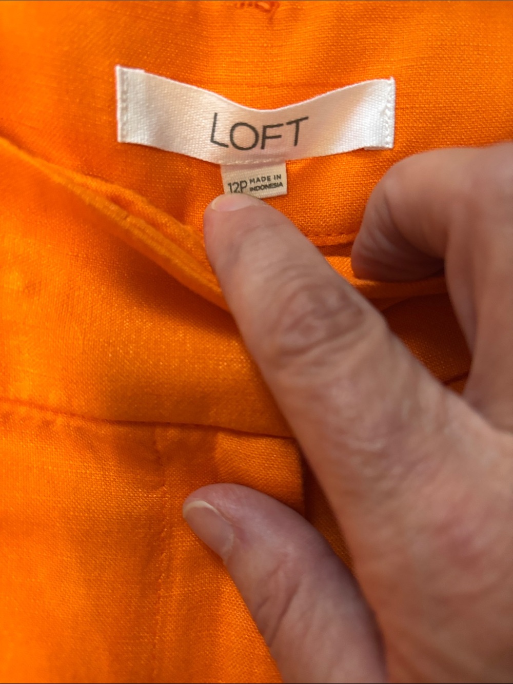 Peyton Linen Blend Orange Wide-Leg Trousers - Picture 7 of 7